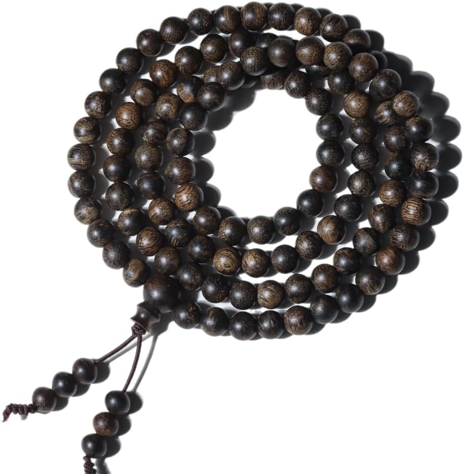 Vietnam Nha Trang White Agarwood Burl Old Material 6mm*108 Beads Delicate Jade-Like Full Grain Sinking Grade