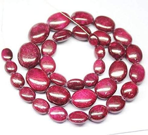 Natural Africa Red Ruby Smooth Oval Gemstone Loose Craft Beads Strand 7 Inch Long 16mm 12mm Code-HIGH-244