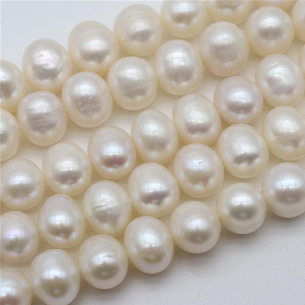 Natural Pearl Bead Freshwater Pearl Oval Circular Loose Spacer Bead for Jewelry Making DIY Necklace Earring 9mm-10mm 1000 Pieces