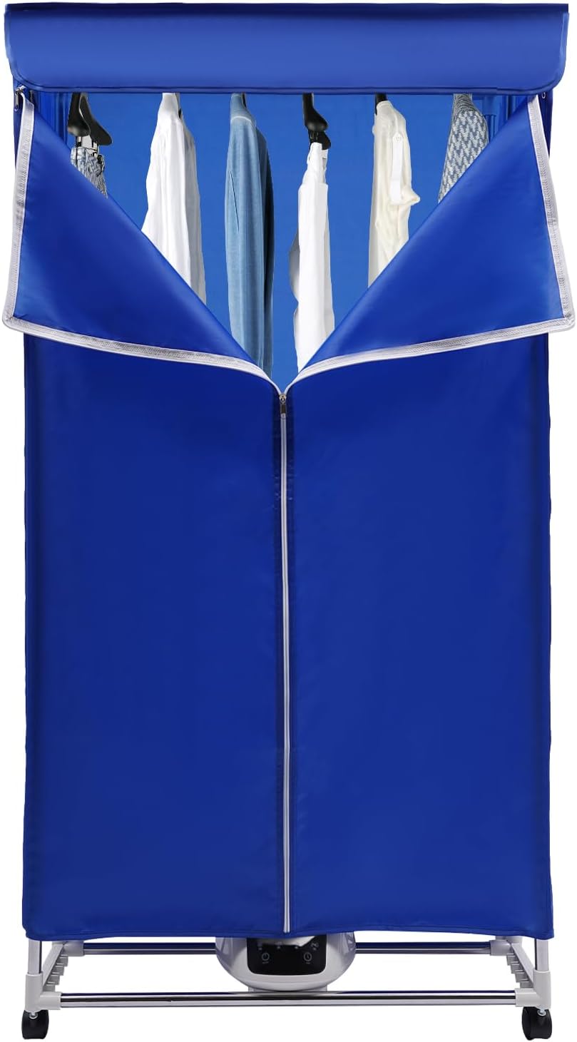 Portable Clothes Dryer, 1500W 110V Portable Travel Mini Dryer Machine, PTC 5 Layer Heating Electric Dryer for Apartment, Travel, RV, Home, Laundries, Wet Weather