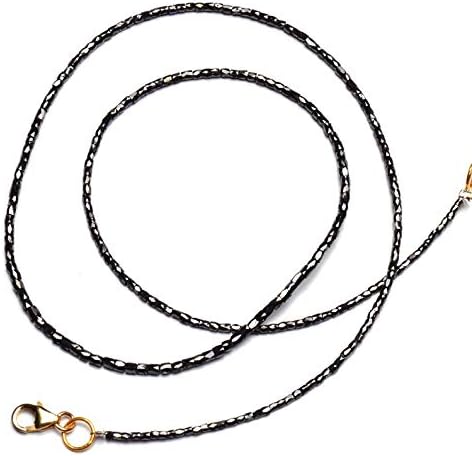 Natural Super Quality Black Diamond Pipe Shape Beads Necklace 18