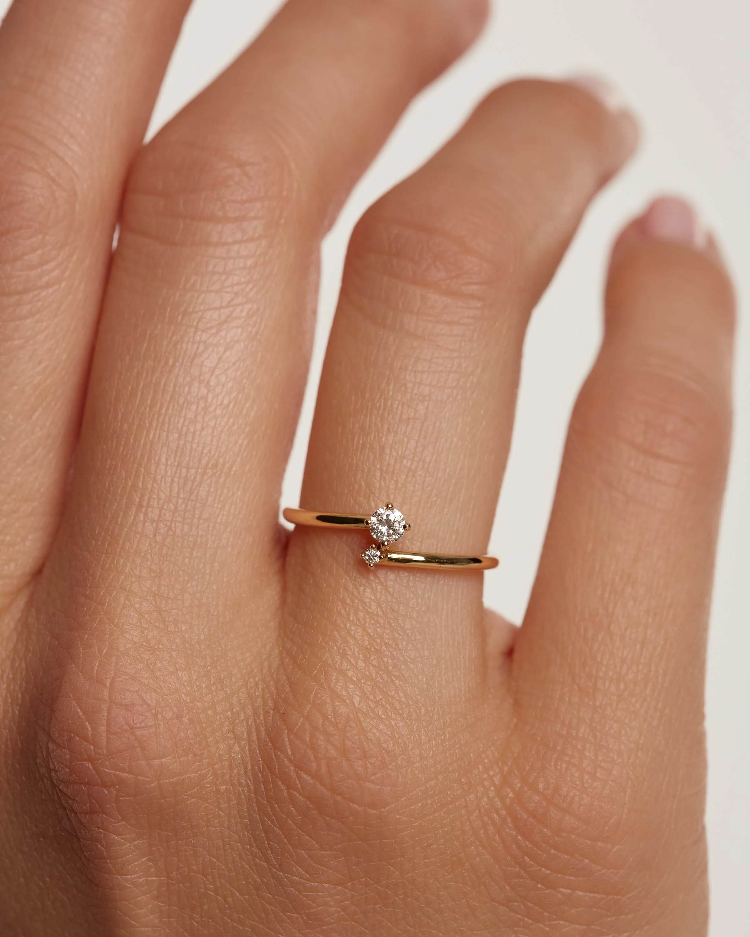 Diamonds and gold Duo Ring