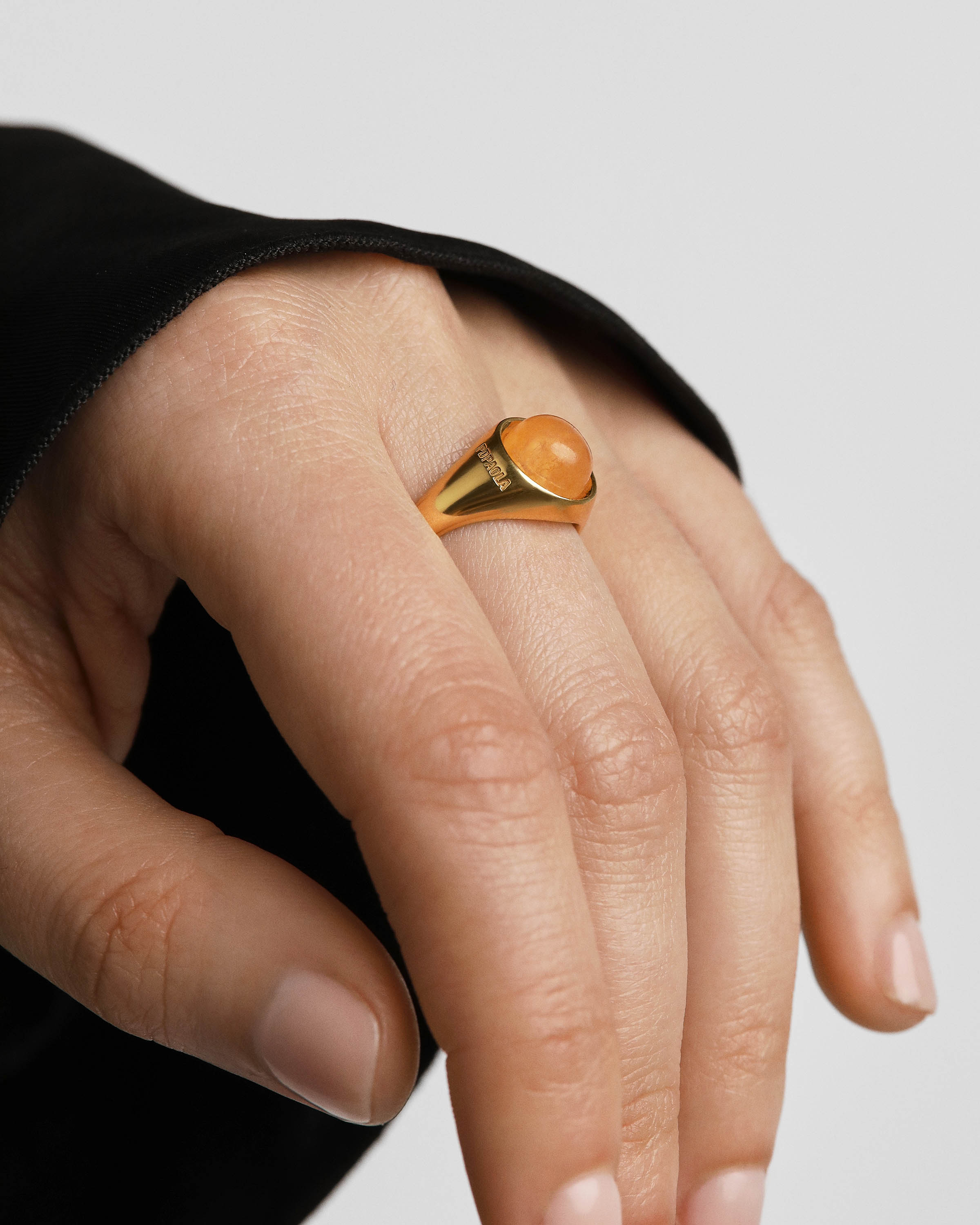 Yellow Aventurine Moon Ring