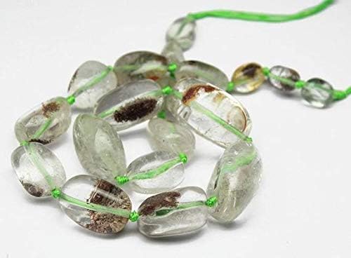 1 Strand Moss Quartz Tumbled, Freeform Smooth 16'' Long Strand Gemstone Beads, Jewelry Supplies for Jewelry Making, Bulk Beads, for Meditation Jewellery for Reiki Healing Mystic Gemstone 11mm to 30mm
