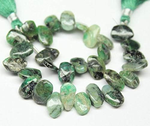 1 strand emerald tumbled freeform smooth 8'' long strand gemstone beads, jewelry supplies for jewelry making, bulk beads, for meditation jewellery gemstone size 11mm to 13mm