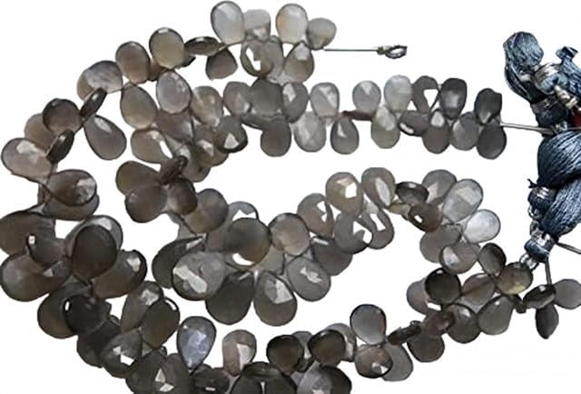 8'' Long Natural Grey Moonstone Faceted Pear Briolettes, Size 16-10mm lot of 5 Strands Chik-STRD- 91898