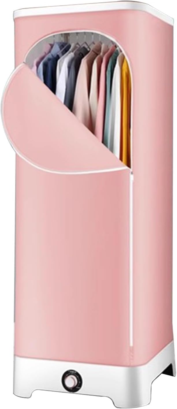 Foldable Dryer,1500W Clothes Dryer Home 220V Small Drying Clothes,Double Layer Drying Rack with Lid for Home, Apartment, Laundry Room and Dormitory(Pink)