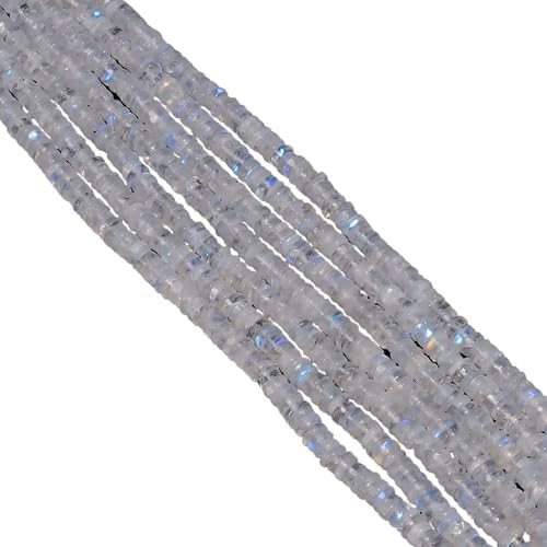 Natural Rainbow Moonstine Rondelle Shape Smooth Beads 6X6 7X7mm 5 Strand 8