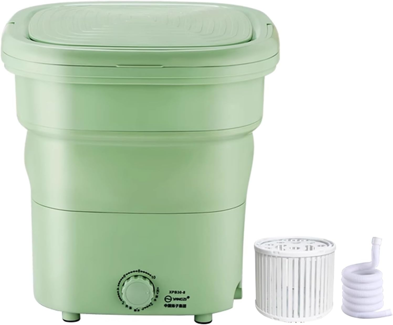 Portable Mini Washer Bucket Washing Machine 20 L Large Capacity Elution And Washing Solve Laundry Problems for Renting Dormitories Traveling and Hotels(Green)