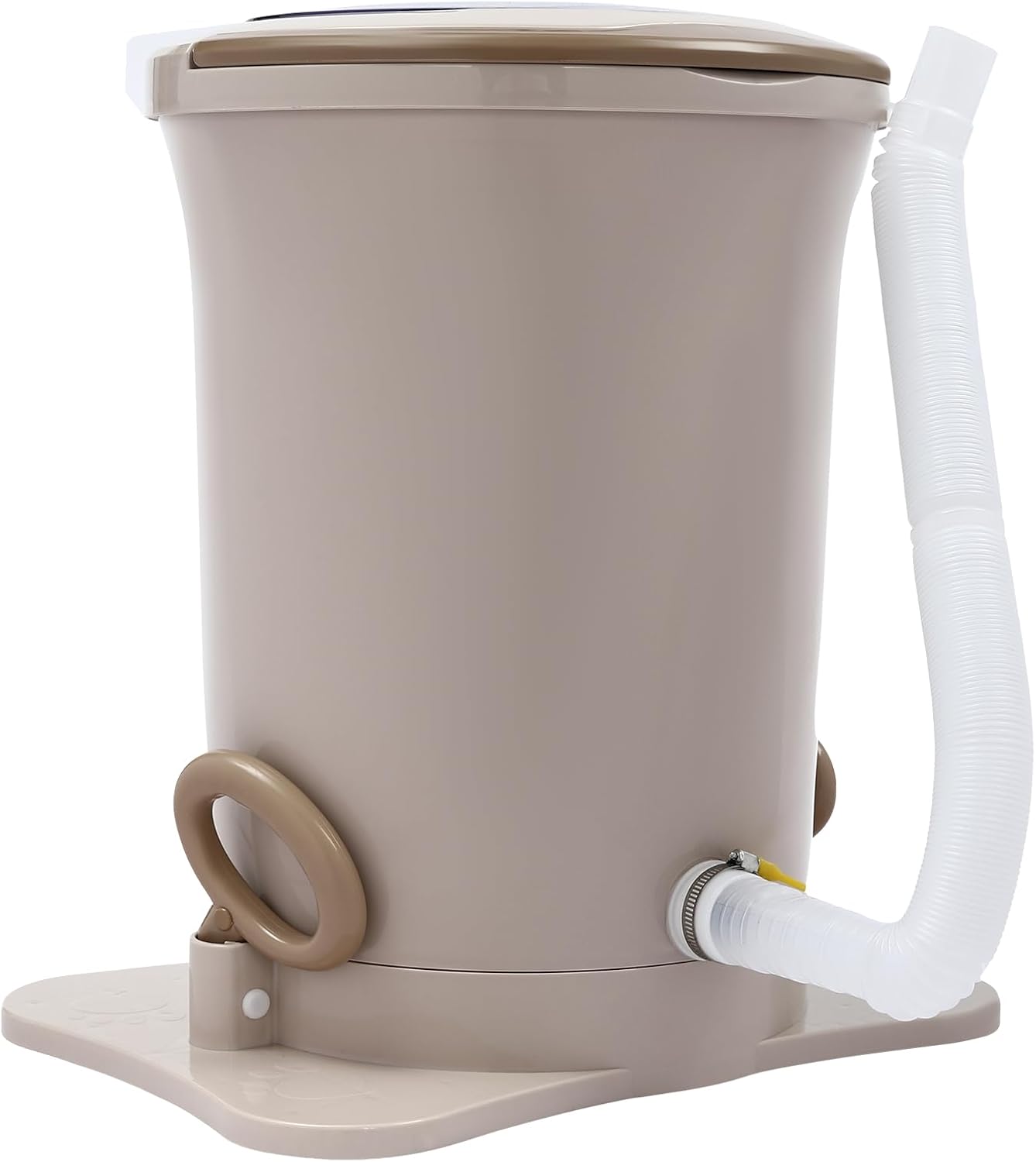 3.17Gal Portable Manual Clothes Dryer, Non Electric Foot Powered Compact Mini Laundry Spin Dryer Machine for Clothes，RV, Camping, School, Apartment, Dorm(Apricot)