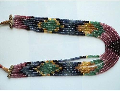 15-18 inch Strand Natural Sapphire 3-5 mm rondelle Faceted Beads for Jewelry - Sapphire - Beautiful Multi Sapphire Faceted rondelles - 3mm to 5mm - 7 Lines - 15 inch to 18 inch Strands