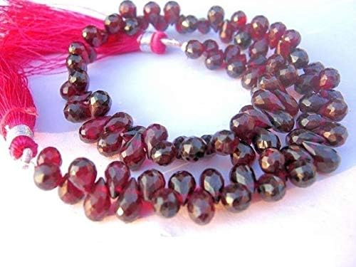 13 inch natural beads strand of 6x5-9x5mm faceted drop garnet gemstone briolletes beads for DIY jewelry - necklace, bracelet, earring, ring.