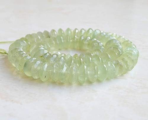 Prehnite Gemstone Rondelle German Cut 10.5mm 30 Beads Code-HIGH-58359