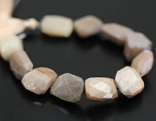 1 Strand Silver Coated Peach Moonstone Tumbled, Freeform Faceted 5 Pieces Strand Gemstone Beads, Jewelry Supplies for Jewelry Making, for Meditation Jewellery for Reiki Healing 15mm to 20mm