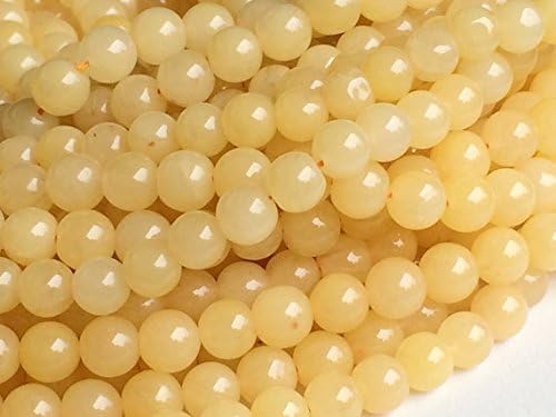 LKBEADS 5 Strand Natural Yellow Aventurine Round Beads, Yellow Aventurine Stone, Yellow Aventurine Necklace, 6.5mm 8