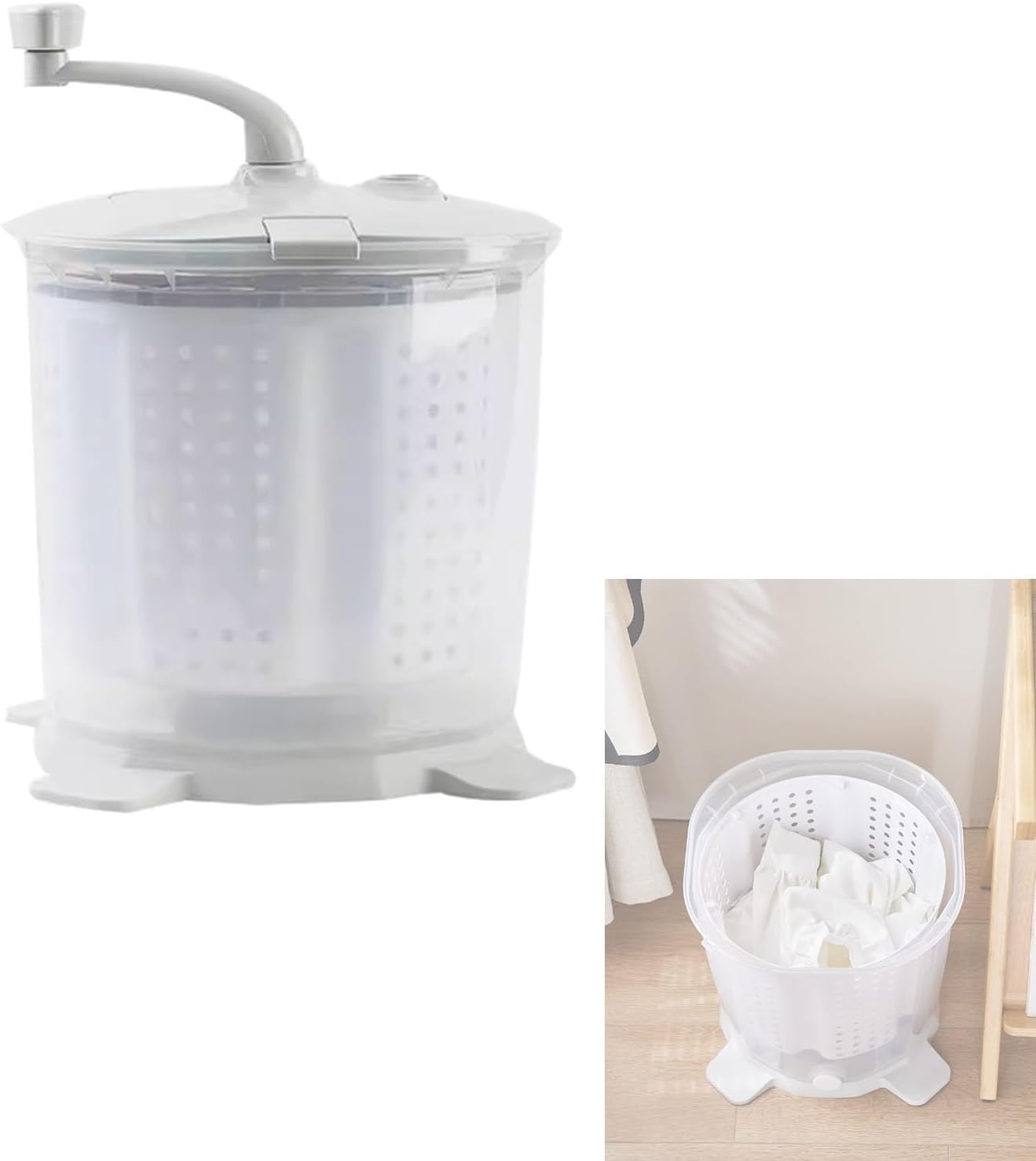 Camping Washing Machine Manual Hand Washer, 10L Mini Washing Machine Washer for Apartment, RV, Laundry, Camping, Travel, Underwear, Personal, Baby Clothes