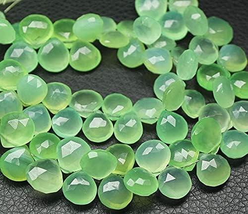 8 inch Strand of Natural Chalcedony 9mm12mm Drop Faceted briolette Beads for DIY Jewelry Making. |BRIO_01703