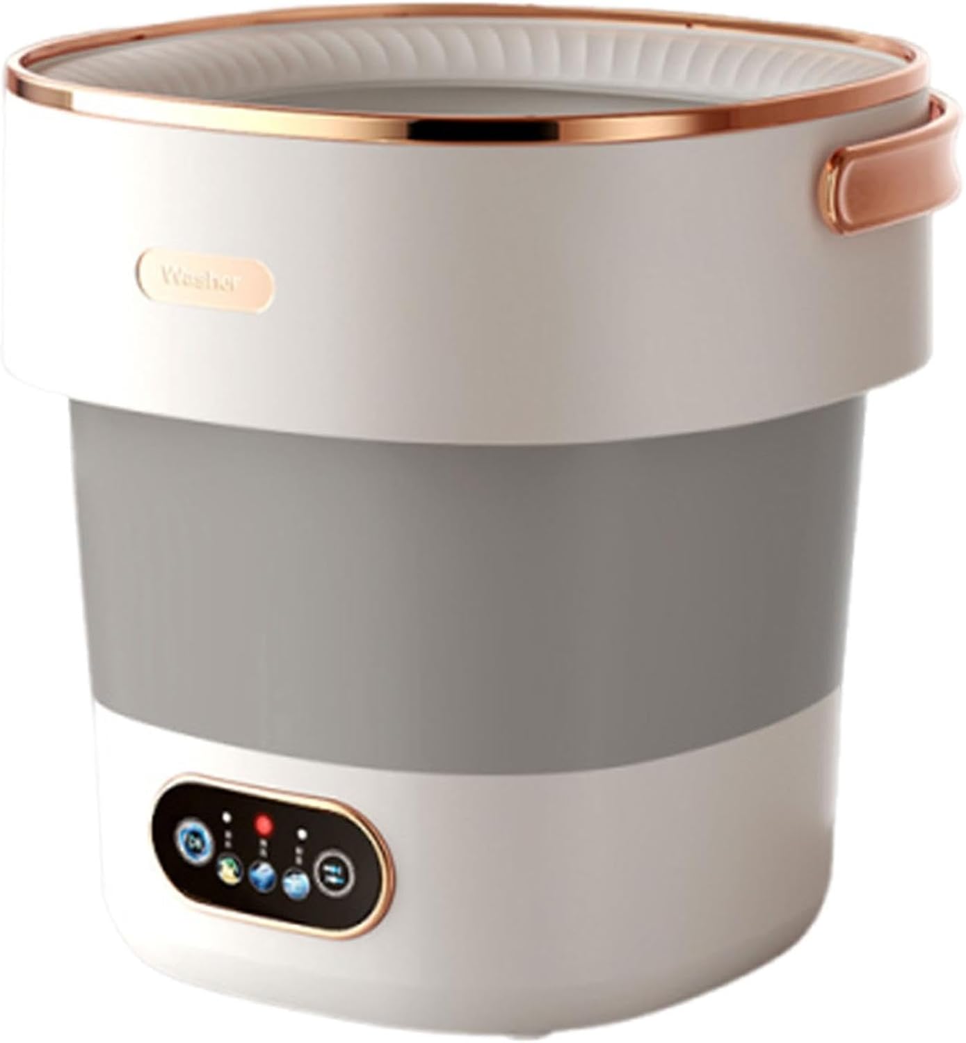 Mini Portable Washing Machine Laundry Cup 15L Washer with 3 Cleaning Modes and Drain Pipe for Apartments Travel and RV, Folding Clothes Washing Machines for Underwear and Baby Clothes (White)