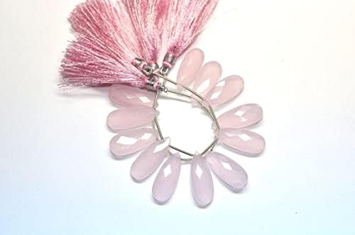 10x25mm 3 Matched Pairs 6 Beads Rose Quartz Microfaceted Large Pear Briolette Beads