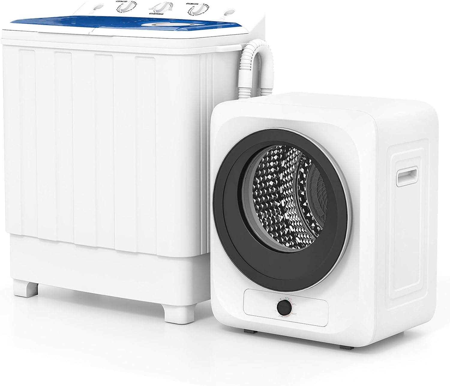 Auertech Portable Washer and Dryer Combo, 28 Lbs Twin Tub Washing Machine, 1.5 Cu.Ft Compact Clothes Dryer, Portable Washing Machine and Dryer Set for Laundry Apartment, RV, Dorm, White