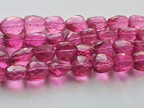 1 Strand Natural Crystal Quartz, Coated Crystal Bead, Faceted Tumble Beads, Hot Pink Color, 13-18mm 8 Inch Code-HIGH-19289