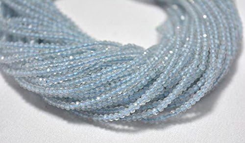 10 Strands, 2.20mm Aquamarine Beads, Faceted Rondelle Beads, Aquamarine Rondelles, Gemstone Beads, 13 inches