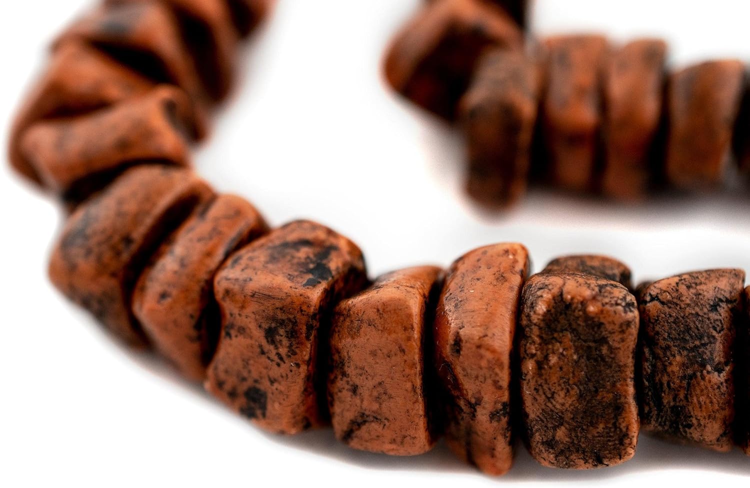 The Bead Chest Moroccan Square Coral Amber Resin Beads 16mm Morocco African Orange Disk Large Hole 20 Inch Strand Handmade