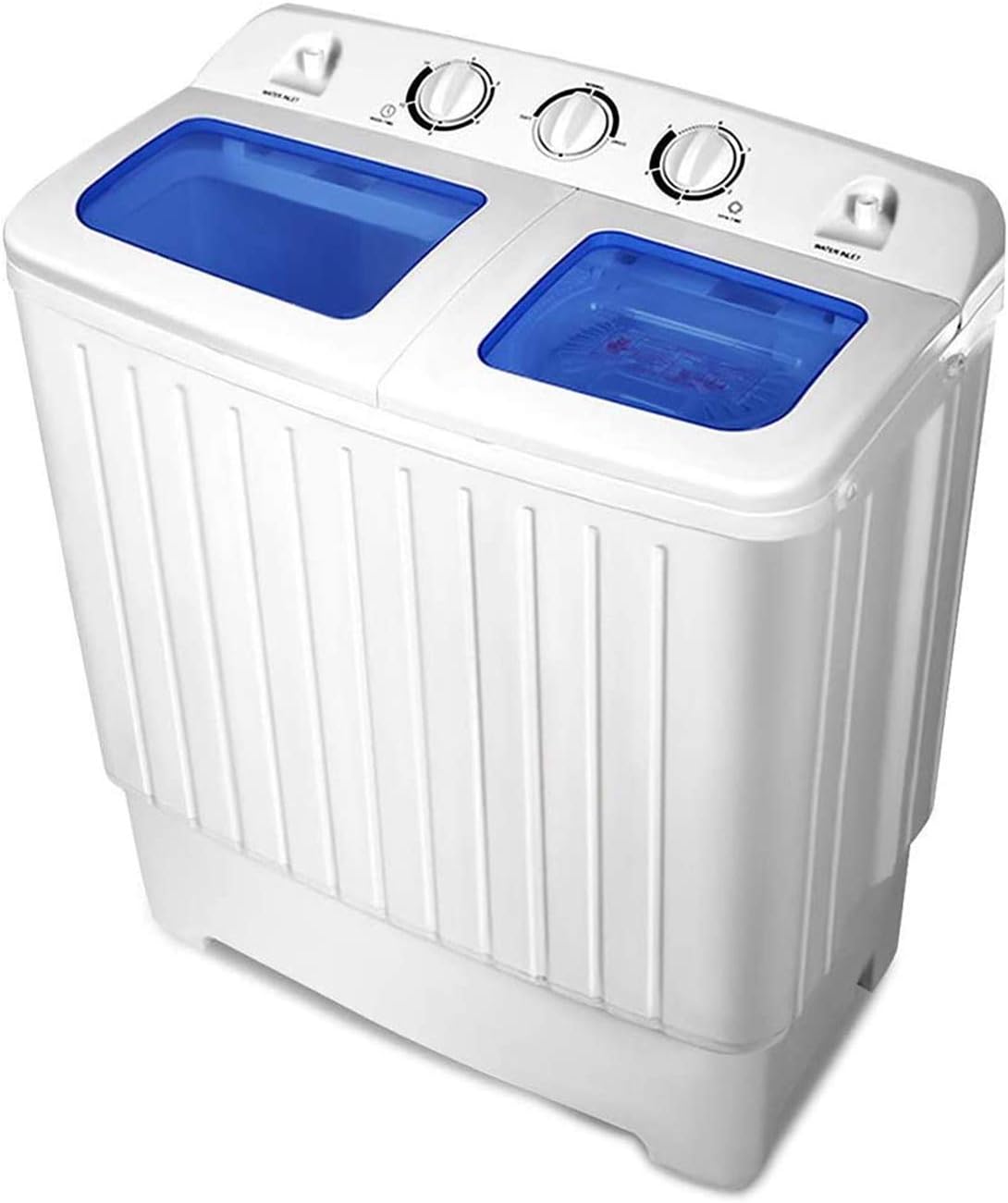 Portable Mini Compact Twin Tub Washing Machine 17.6lbs Washer Spain Spinner Portable Washing Machine, Blue+ White