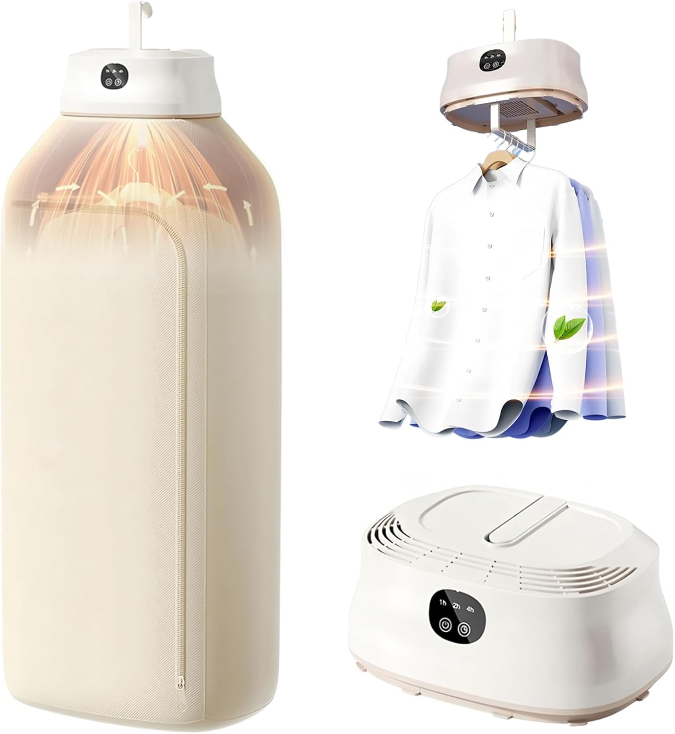 Portable Clothes Dryer,Compact Dryer with Timer, Mini Automatic Clothes Drying Machine, Clothes Foldable Automatic Ironing Machine for Travel RV Hotel Apartments Use