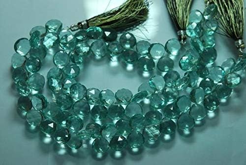 4X 8 Inches Strand,Green Amethyst Quartz Faceted Heart Shape Briolette,11mm Approx Code-HIGH-54528