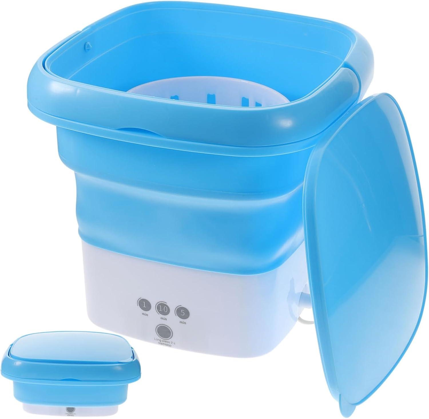 Mini Portable Washing Machine Rv Apartment Camping Travel Laundry Foldable Design High Frequency Cleaning Timer Function