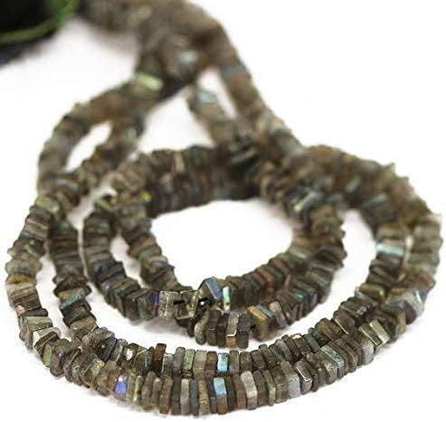 1 Strand Blue Labradorite heishi Cube squresmooth 16'' Long Strand Gemstone Beads, Jewelry Supplies for Jewelry Making, Bulk Beads, for Meditation Jewellery Gemstone 5mm