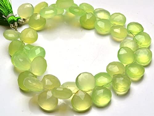 Beads Gemstone 1 Strand Natural 7 Inch Long Strand,Superb Green Color CHALCENY Faceted Heart Shape Briolettes 11 MM Code-HIGH-28581