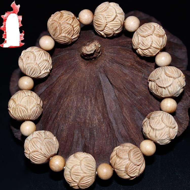 东加老山檀香莲花雕刻佛珠手串 2.0M 1.8M 1.5M(东加老山檀香莲花18M)