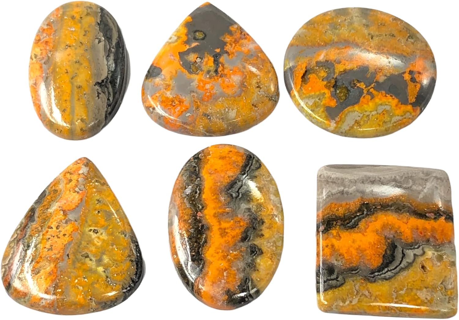 Natural BUMBLEBEE JASPER Gemstone Loose Cabochon Lot For Jewelry Making, Loose Gemstone For Ring, Earring & Pendant Necklace, Jewelry Making Cabochons, Healing Gemstones