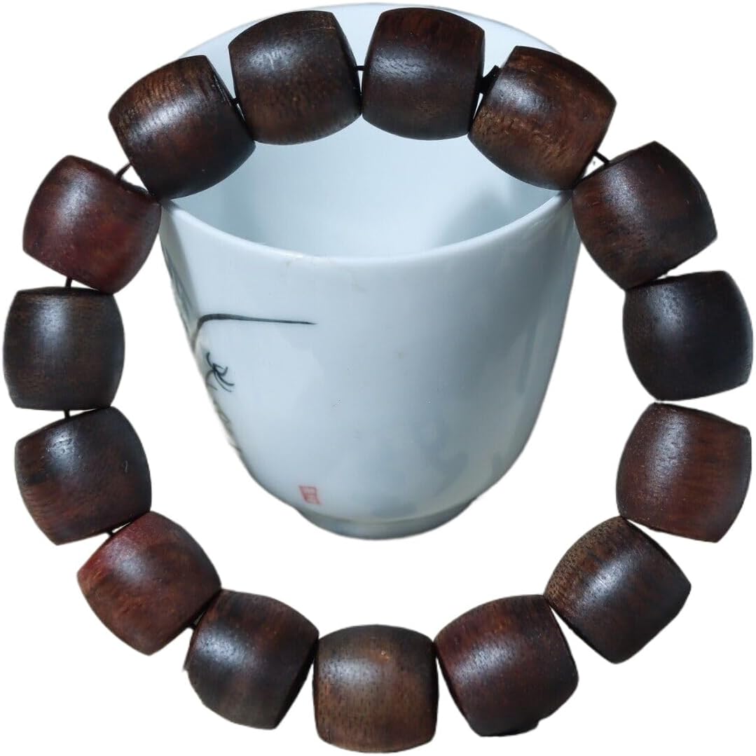 Agarwood 14mmx15pcs Fusen Red Earth Agarwood Skewers Submerged Grade Buddha Beads Rosary