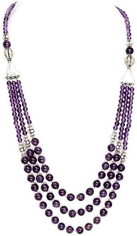 1 Strand African Amethyst Round Ball Smooth 11'' Long Strand Gemstone Beads, Jewelry Supplies for Jewelry Making, Bulk Beads, for Meditation Jewellery for Reiki Healing Mystic Gemstone 8mm to 7mm