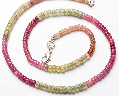 Natural Gemstone Multi Sapphire 3.5 to 4MM Faceted Rondelle Beads 17