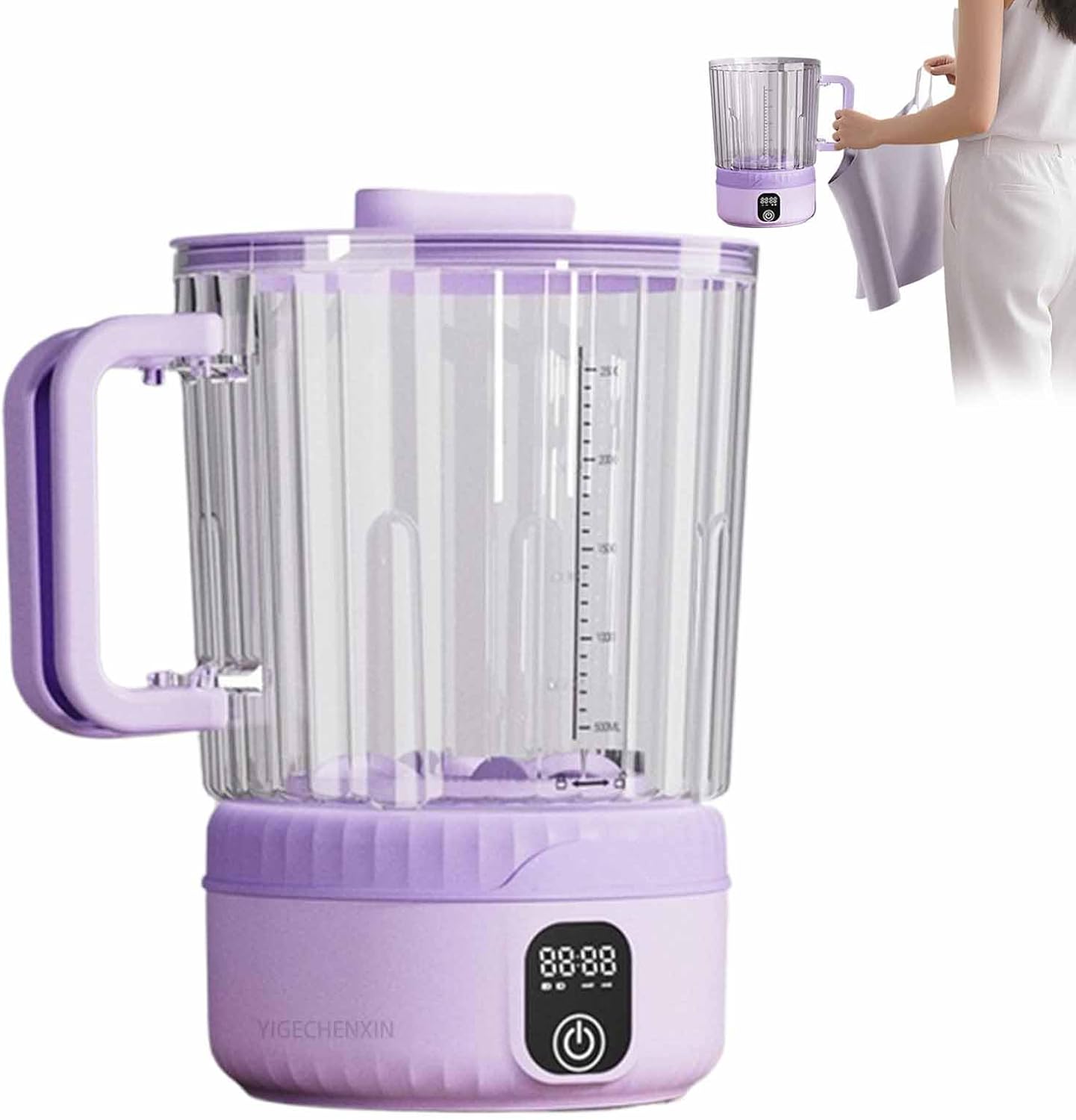 2.5L Portable Underwear Washing Machine, With water level scale USB Rechargeable mini laundry cup Dual adjustment mode Suitable for dormitory, single living