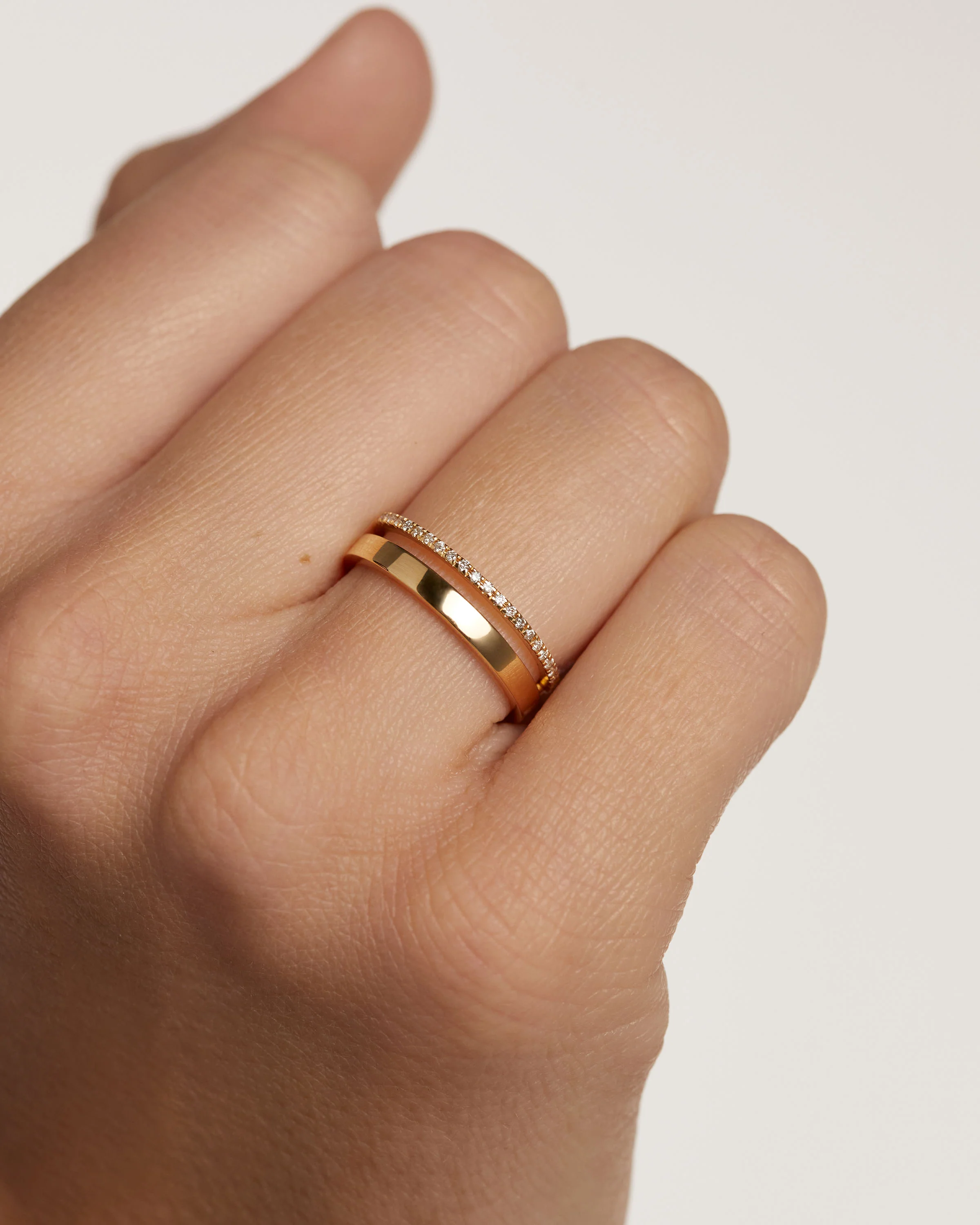 Diamonds and gold Dual Ring