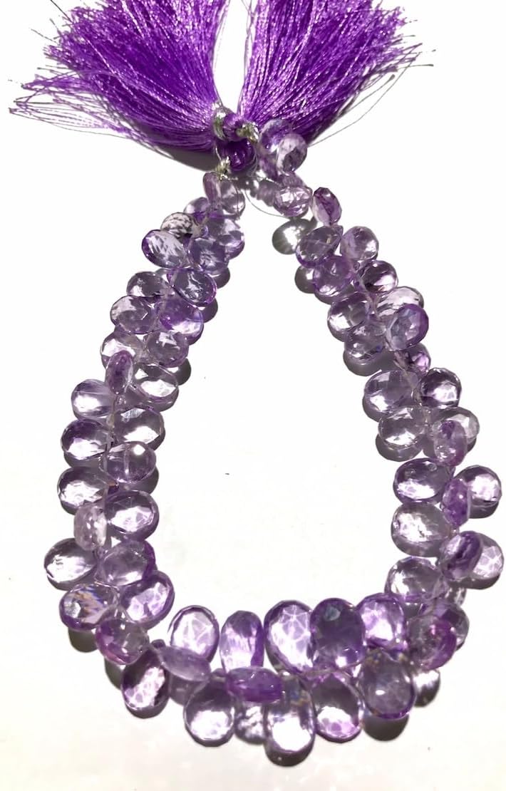 Natural Amethyst Almond Faceted Beads 5x8 9 inch Long String Jewelry Making Gemstone Beads for Necklace Bracelet