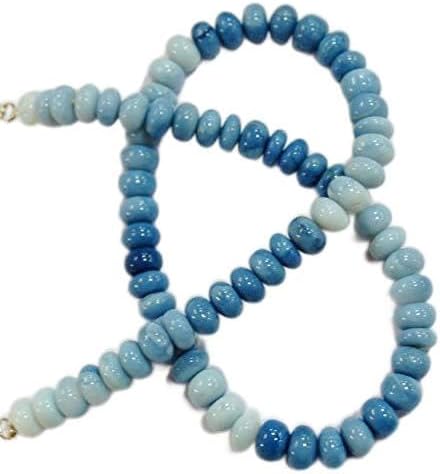 LOVEKUSH LKBEADS Natural gem Stone Peruvian Opal Shaded Smooth Big Beads Complete Necklace 18 inches 9 mm Code-HIGH-60552