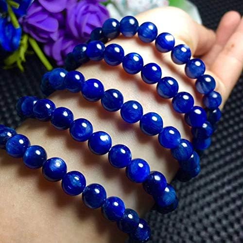 7.5 inch Strand of Natural kyanite 14 mm Round Smooth Beads for Jewelry Making - Big kyanite Round Beaded 14mm Bracelet AAA Quality kyanite Bracelet in 7.5 inch Stretch Bracelet