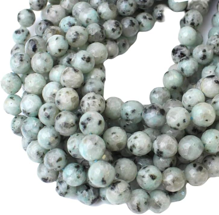 13 inch Strand of Natural gem Dyed Mint Sesame Jasper, 10 mm Round Smooth Beads for DIY Jewelry Making. | Beads_03738