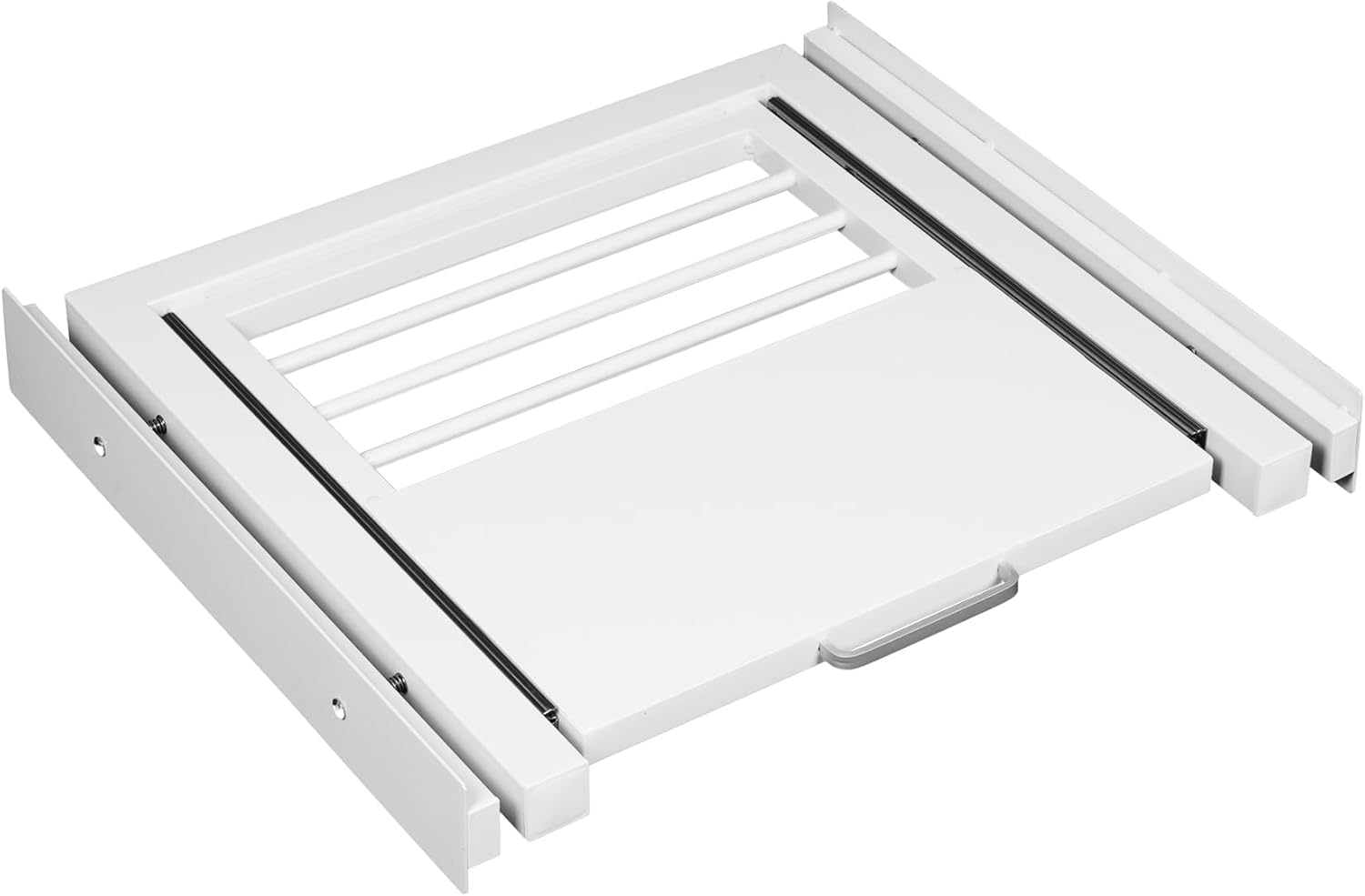 Stacking Kit for Washer and Dryer, 60x55cm, Washing Machine Stacking Kits with Pull-Out Plate, Metal Connecting Frame for Washing Machine Dryer with Drying Rack (Including Ratchet Ropes)