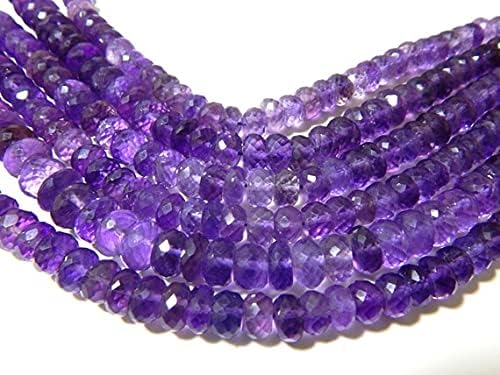 Amethyst Faceted Beads Roundell Shape 8.5x10.5.mm 8