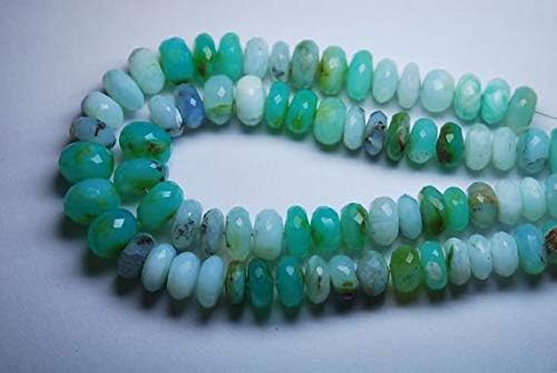 LOVEKUSH LKBEADS Peruvian Blue Opal Faceted Rondelles Shape Beads,Full 8 Inch Strand,10-13mm Size Code-HIGH-56081