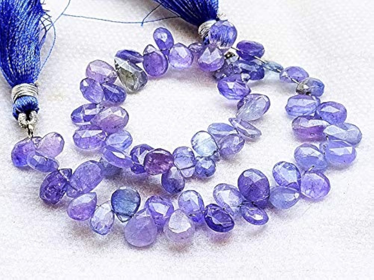 GEMZ 8 inch Strand of Natural Tanzanite pear Shape Faceted Cut Blue Color briollete Beads for DIY Jewelry Making- Earring Necklace Bracelet.