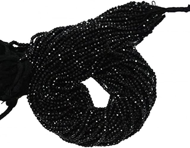 Black Spinel Beads, 3mm Beads, Micro Faceted Rondelle, Gemstone Beads, 13 Inch lot of 10 Strands CHIK-STRD-96403