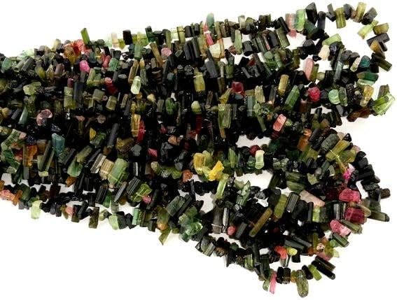 BEADS GEMSTONE Natural multi TOURMALINE rough,tourmaline sticks,Nice quality,2x4 mm to 3x10 mm Approx,14 Inch Long strand,[E1459] Tourmaline beads Code-HIGH-33065